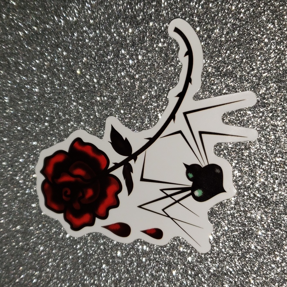 ART Gothic WATERPOOF Sticker Spider Rose
